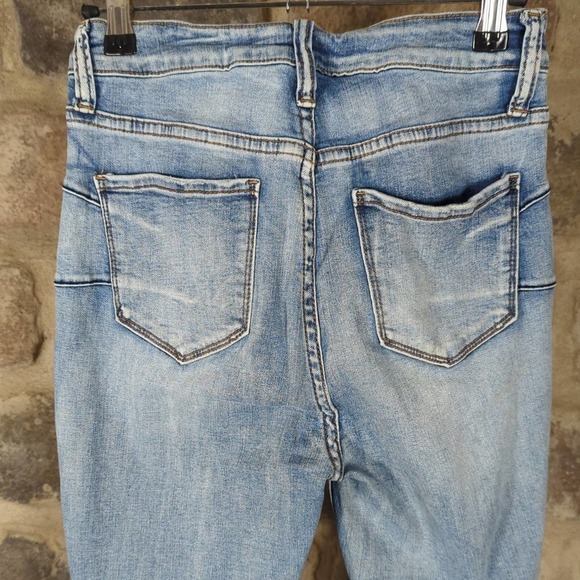 S. O. N. G. Jeans Curvy Acid Washed Junior's Size‎ 7 Skinny Stretch Distressed - Picture 6 of 12